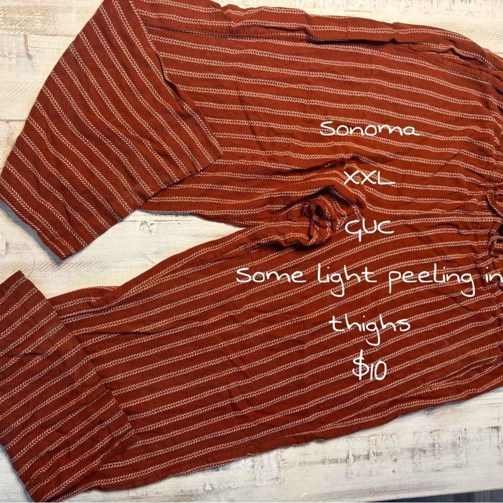 Sonoma Terracotta and White Striped Pants XXL - Picture 1 of 1